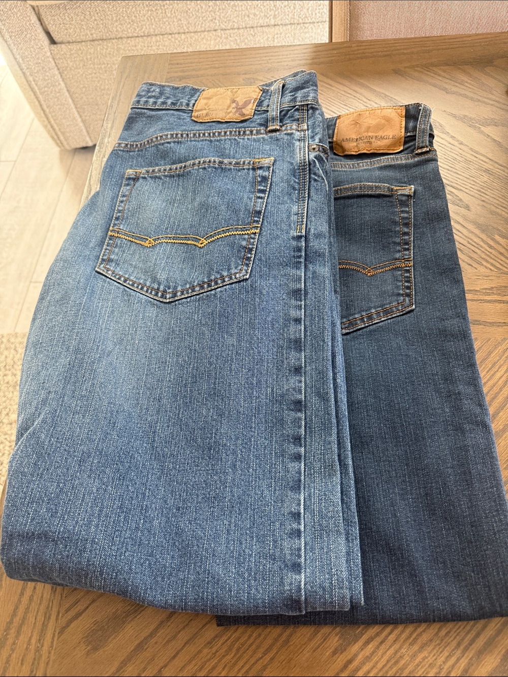 American Eagle Outfitters Men's Two-Tone Blue Straight Jeans 32/34